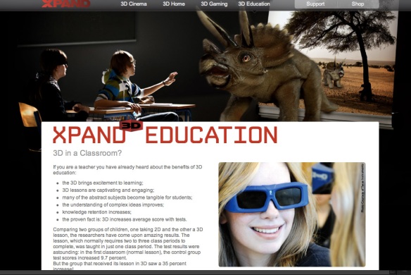 screen shot of XPAND page